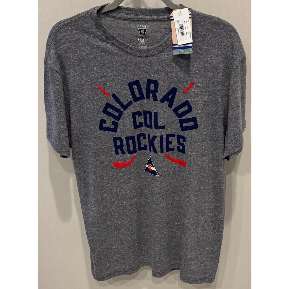 NWT - COLORADO ROCKIES - VINTAGE HOCKEY T-SHIRT - MEN'S LARGE - NEW